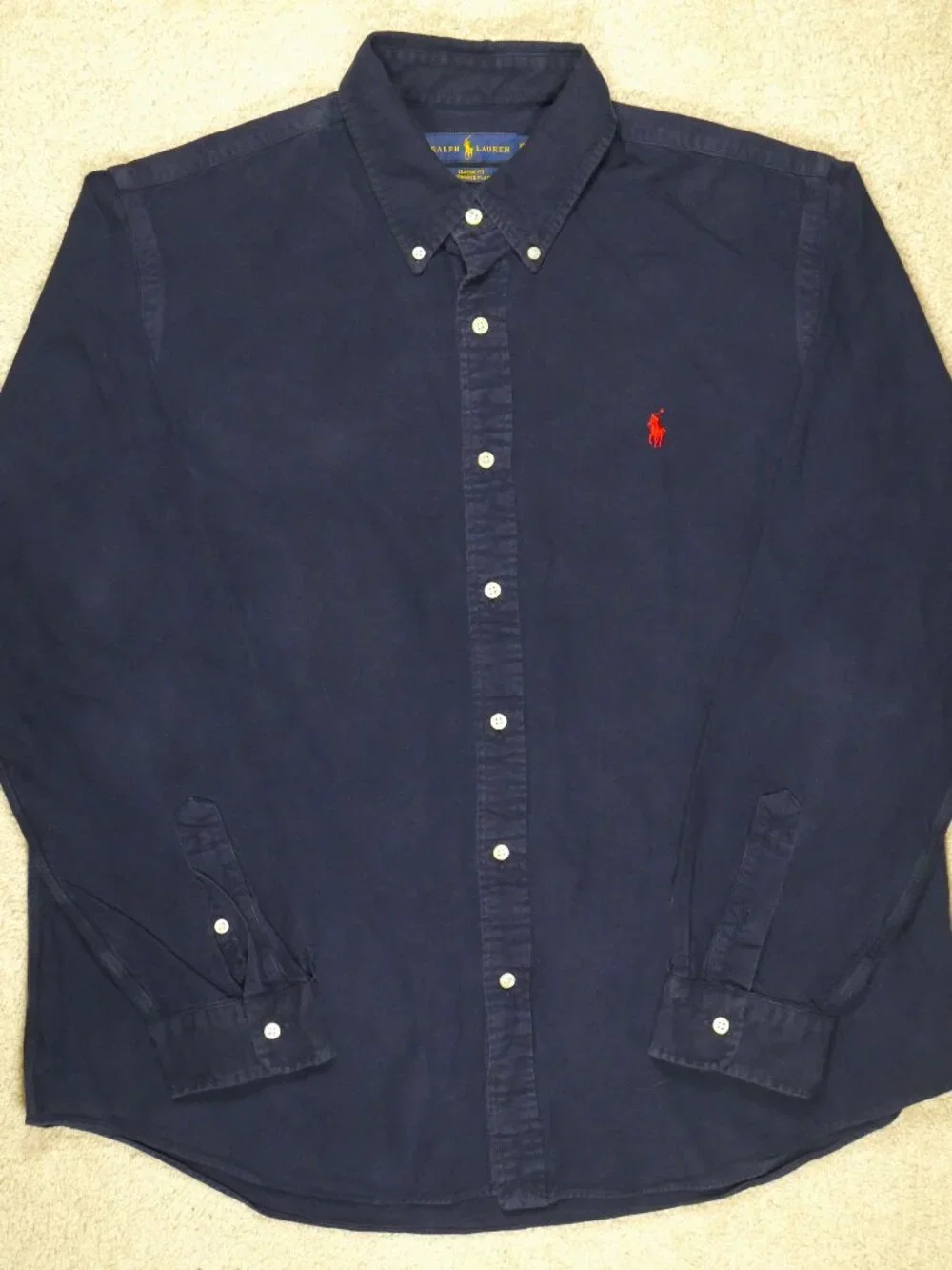Polo Ralph Lauren Men's XL Navy Blue Performance flannel shirt